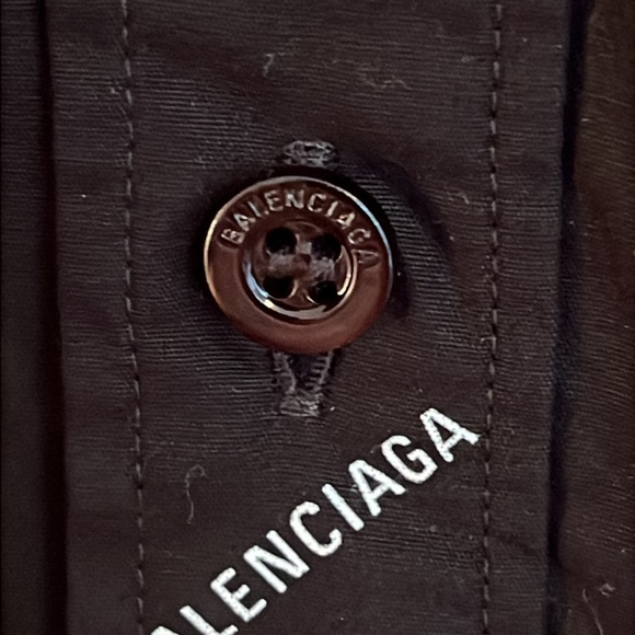 Balenciaga Logo Button Down Shirt - Picture 4 of 9
